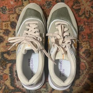 New Balance Women's Olive and Beige Sneakers